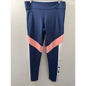 Adidas Women's Climalite Navy Designed 2 Move Colorblock Leggings L Running